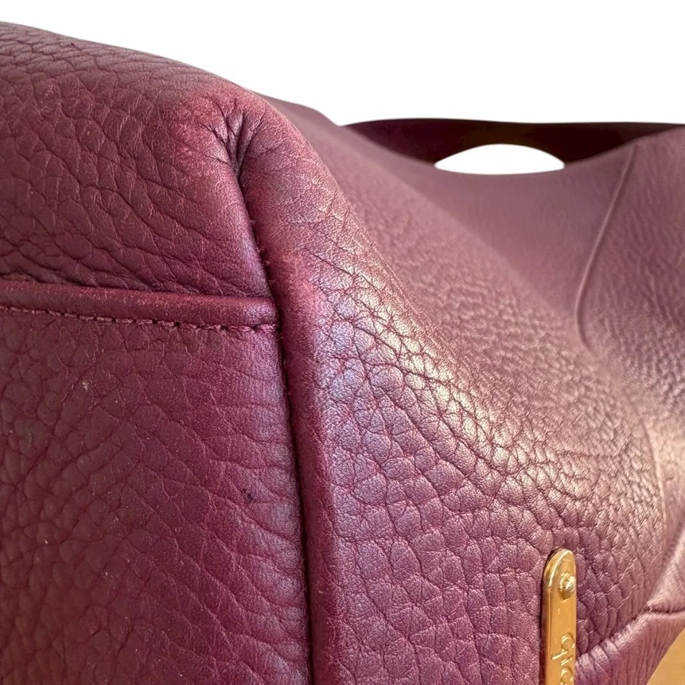 GiGi New York Sasha Hobo Leather‎ Bag Pebble Grain Wine Slouchy